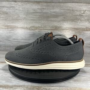 Cole Haan Men's Original Grand Gray Knit Wingtip Oxford Shoes Size 9